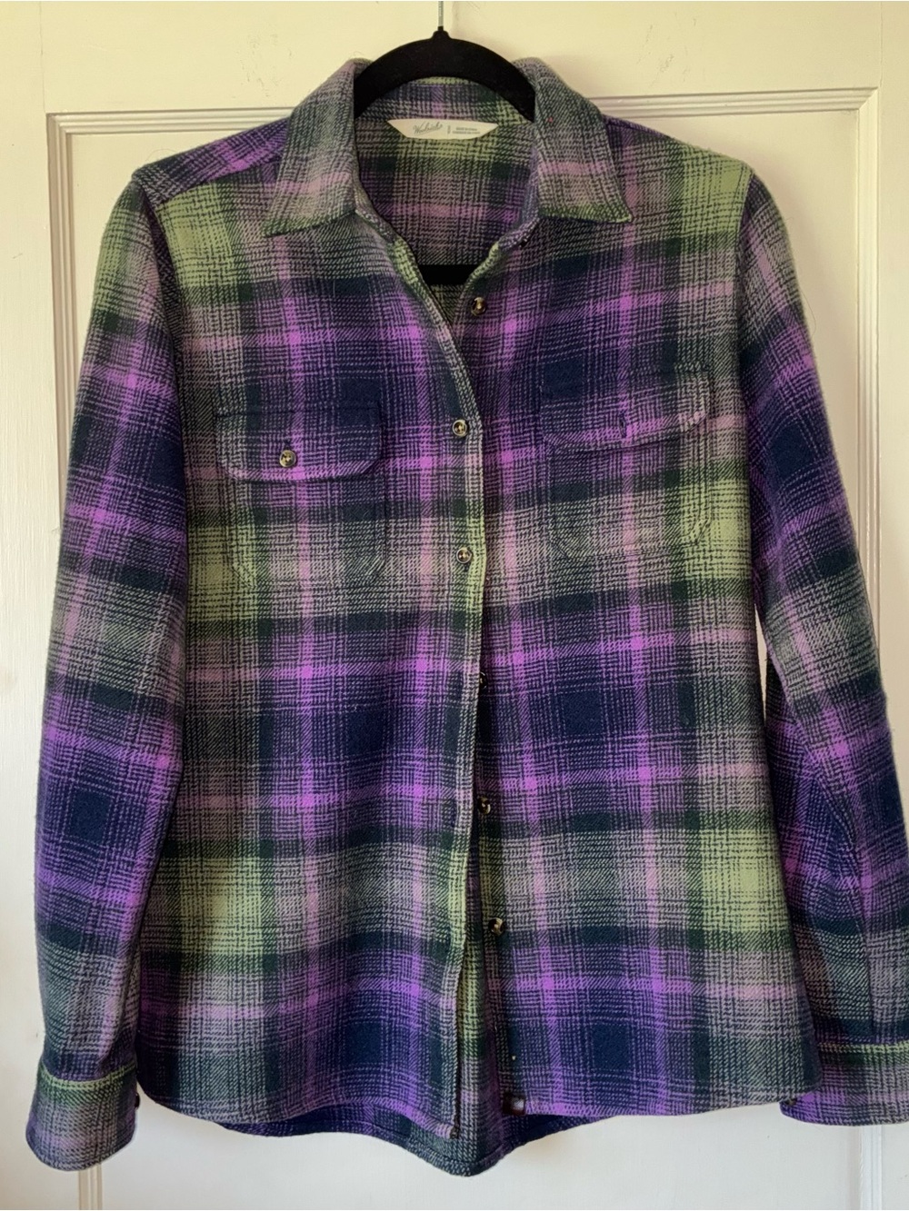 Woolrich Plaid Flannel Shirt Jacket Small Shacket Outdoor Workwear Cottagecore